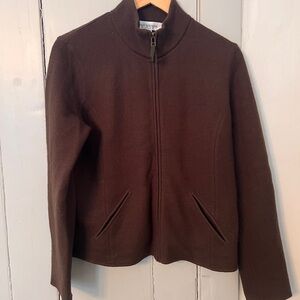 Jones New York Dark Brown Bomber Jacket